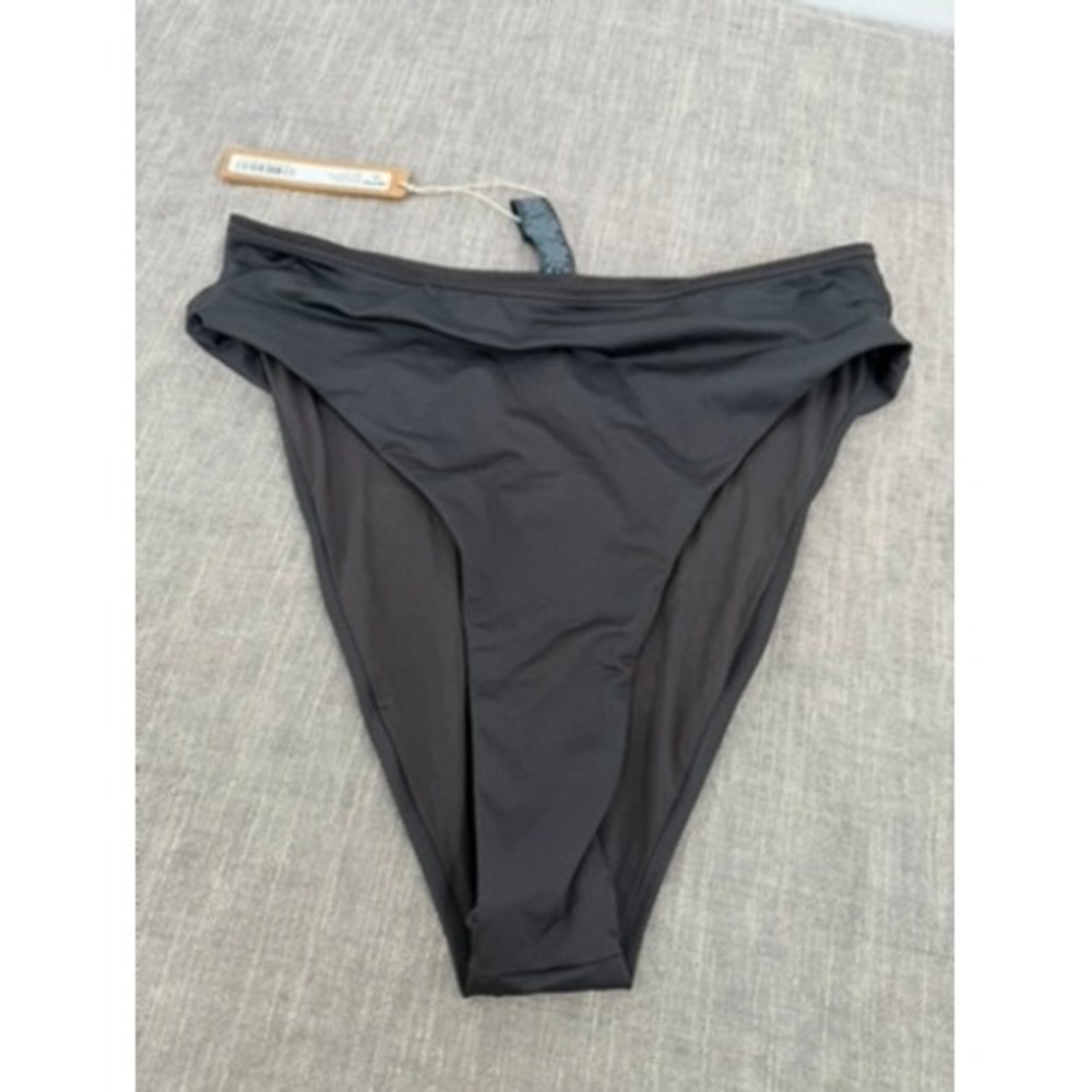 SKIMS Recycled Swim Mid Waist Bikini Bottom Onyx Black Size S Small NWT